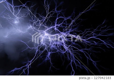 Electric discharge creates intricate patterns in dark atmosphere Electric discharge creates intricate patterns in dark atmosphere 127042183