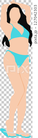 Illustration of a woman in a swimsuit posing 127042303