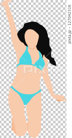 Illustration of a woman in a swimsuit posing Illustration of a woman in a swimsuit posing 127042316