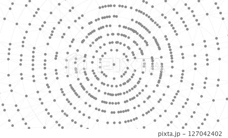 Technology abstract background. Dots connected by lines. Minimalist mesh backdrop. Abstract polygonal radial shape. Plexus circles. 127042402