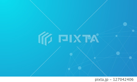 Technology blue background. Dots connected by lines. Abstract wave. Minimalist mesh. Abstract polygonal shape. 127042406