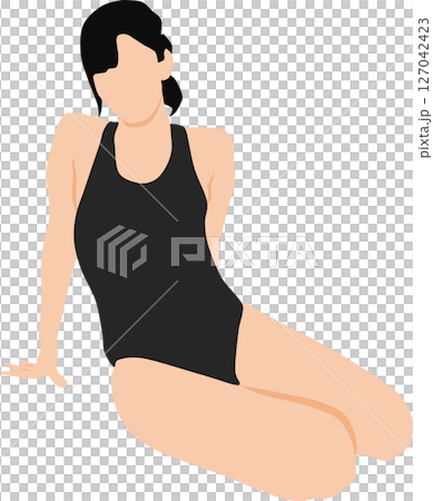 ポーズをとる水着を着た女性のイラスト ポーズをとる水着を着た女性のイラスト 127042423