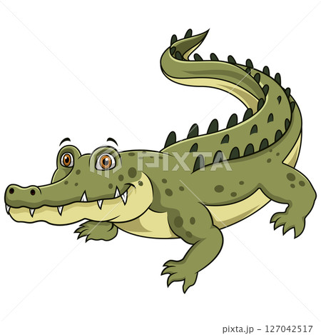 Cute crocodile cartoon on white background 127042517