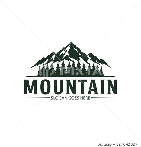 Mountain logo design vector illustration, outdoor adventure . Vector graphic for t shirt and other uses Mountain logo design vector illustration, outdoor adventure . Vector graphic for t shirt and other uses 127042827
