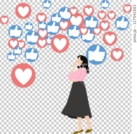 インフルエンサーのグラフィック素材イラスト インフルエンサーのグラフィック素材イラスト 127042883