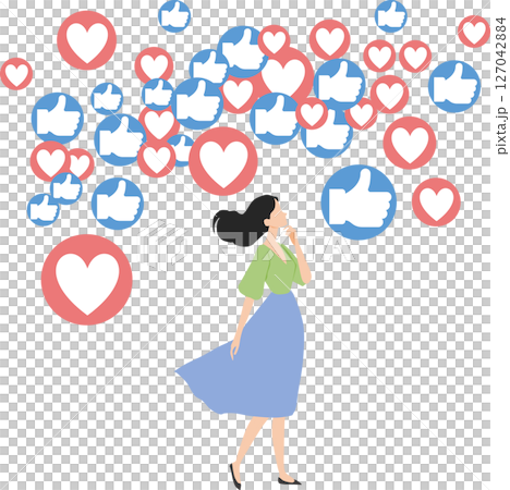 インフルエンサーのグラフィック素材イラスト	 127042884