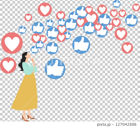 影響者圖形素材插圖 127042886