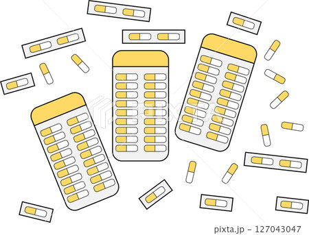 薬剤(薬,調剤,処方箋)のグラフィック素材イラスト	 127043047