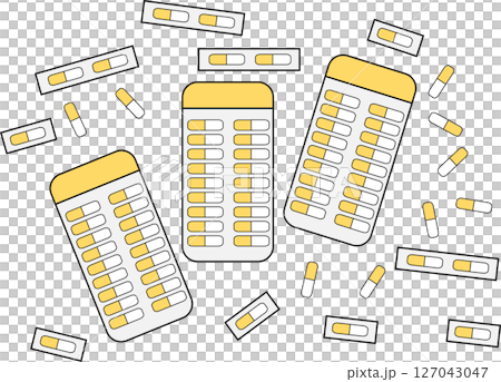 薬剤(薬,調剤,処方箋)のグラフィック素材イラスト	 127043047