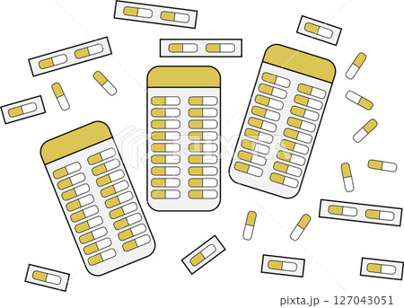 薬剤(薬,調剤,処方箋)のグラフィック素材イラスト	 127043051