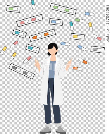 Drug (medicine, dispensing, prescription) graphic illustration 127043065