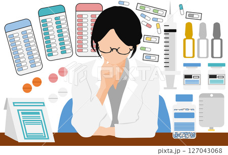 薬剤(薬,調剤,処方箋)のグラフィック素材イラスト 薬剤(薬,調剤,処方箋)のグラフィック素材イラスト 127043068