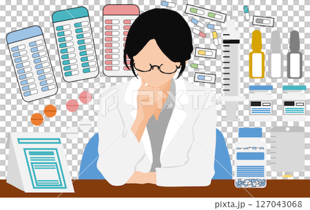 薬剤(薬,調剤,処方箋)のグラフィック素材イラスト 薬剤(薬,調剤,処方箋)のグラフィック素材イラスト 127043068