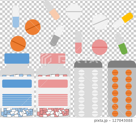 Drug (medicine, dispensing, prescription) graphic illustration 127043088