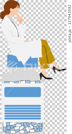 Drug (medicine, dispensing, prescription) graphic illustration 127043092