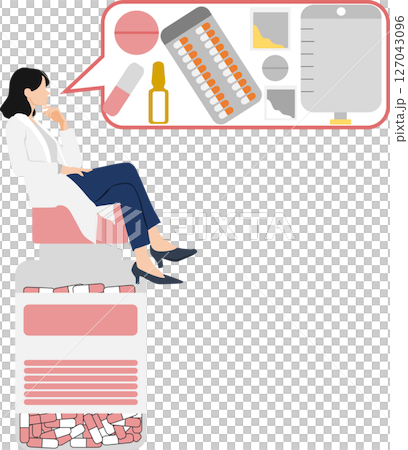 Drug (medicine, dispensing, prescription) graphic illustration 127043096