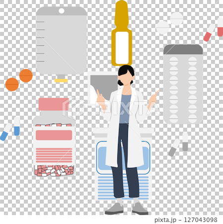 薬剤(薬,調剤,処方箋)のグラフィック素材イラスト 127043098