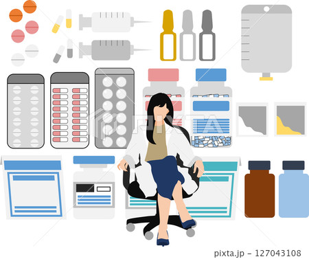 薬剤(薬,調剤,処方箋)のグラフィック素材イラスト 薬剤(薬,調剤,処方箋)のグラフィック素材イラスト 127043108