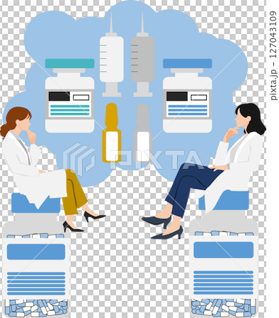 Drug (medicine, dispensing, prescription) graphic illustration 127043109