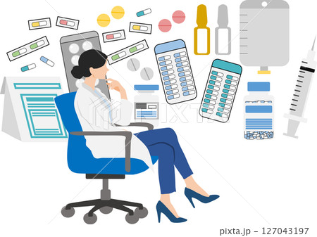 薬剤(薬,調剤,処方箋)のグラフィック素材イラスト 127043197