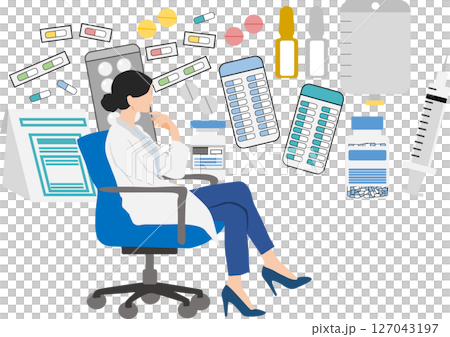 藥品（藥品、配藥、處方）圖形插圖 127043197