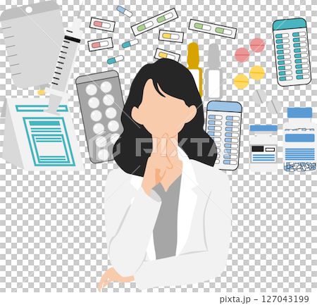 藥品（藥品、配藥、處方）圖形插圖 127043199