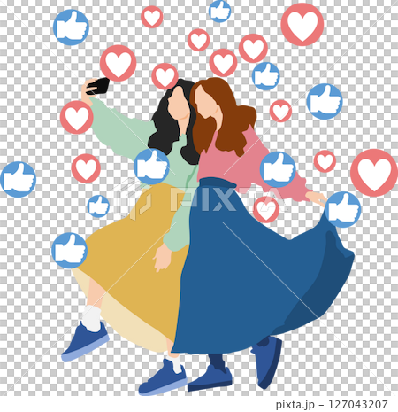 インフルエンサーのグラフィック素材イラスト 127043207