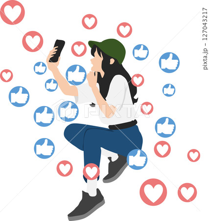 インフルエンサーのグラフィック素材イラスト 127043217