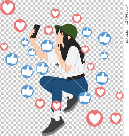 インフルエンサーのグラフィック素材イラスト 127043217