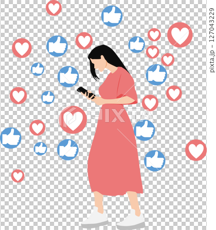 Influencer graphic material illustration Influencer graphic material illustration 127043229