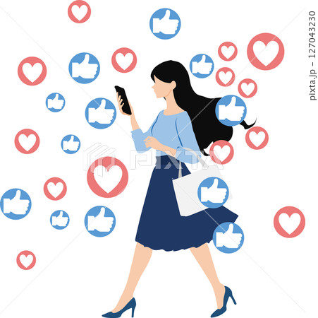 インフルエンサーのグラフィック素材イラスト 127043230