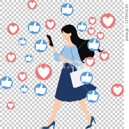 インフルエンサーのグラフィック素材イラスト 127043230