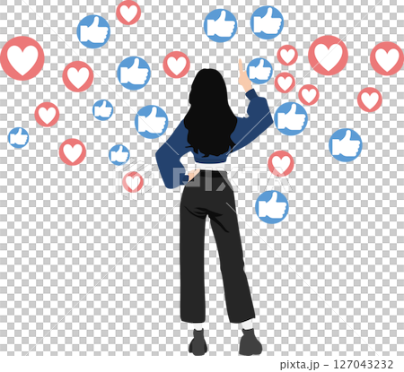インフルエンサーのグラフィック素材イラスト 127043232
