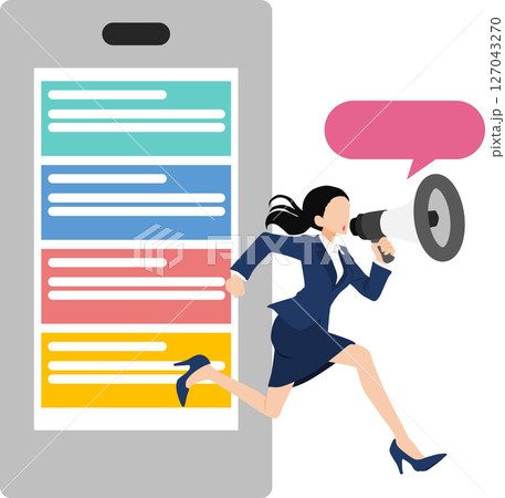 インフルエンサーのグラフィック素材イラスト インフルエンサーのグラフィック素材イラスト 127043270