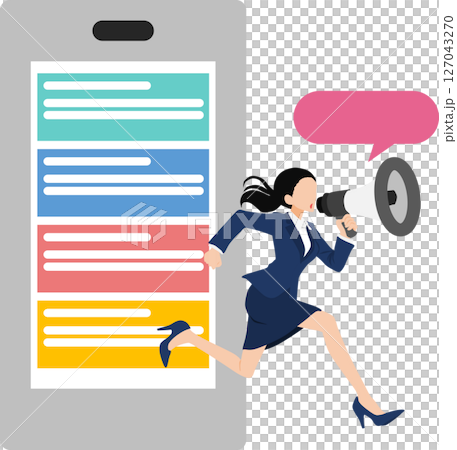 インフルエンサーのグラフィック素材イラスト インフルエンサーのグラフィック素材イラスト 127043270