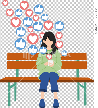 インフルエンサーのグラフィック素材イラスト インフルエンサーのグラフィック素材イラスト 127043490