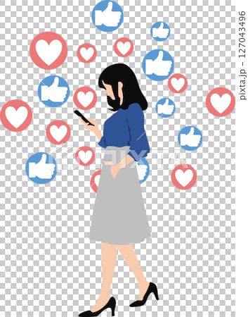 Influencer graphic material illustration 127043496