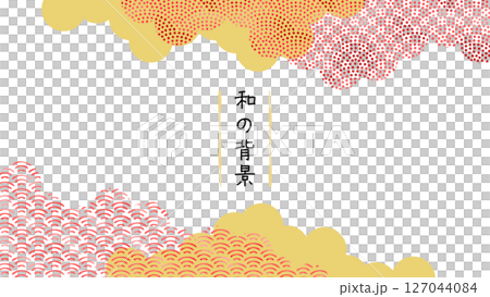 現代日式背景,日式圖案。日式框架。精美的日式水彩圖案桌布。 現代日式背景,日式圖案。日式框架。精美的日式水彩圖案桌布。 127044084