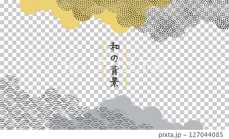 Modern Japanese background with Japanese patterns. Japanese style frame. Beautiful wallpaper with watercolor Japanese patterns. Modern Japanese background with Japanese patterns. Japanese style frame. Beautiful wallpaper with watercolor Japanese patterns. 127044085