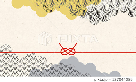 和柄で和風モダンな背景。日本風なフレーム。水彩の和柄がきれいな壁紙。 和柄で和風モダンな背景。日本風なフレーム。水彩の和柄がきれいな壁紙。 127044089