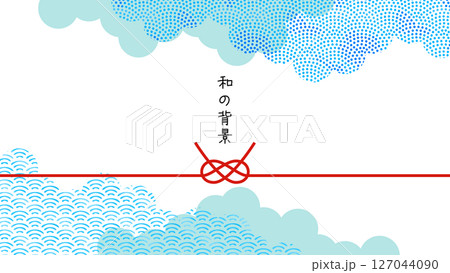 和柄で和風モダンな背景。日本風なフレーム。水彩の和柄がきれいな壁紙。 和柄で和風モダンな背景。日本風なフレーム。水彩の和柄がきれいな壁紙。 127044090