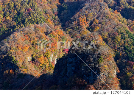 西上州・立岩から見る紅葉の山並みとジャンダルム 西上州・立岩から見る紅葉の山並みとジャンダルム 127044105