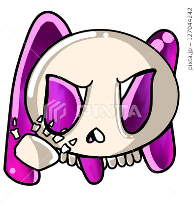 Skeleton head with Front M a purple, character ghost 127044242