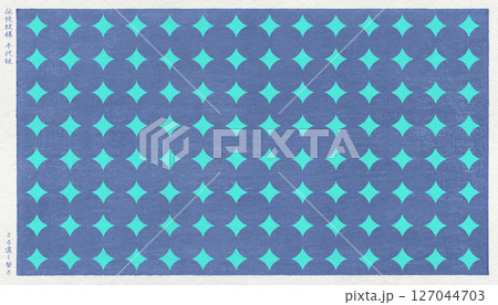 ご縁が繋がる、まるの「通し」文様を版画風に描いた和紙の千代紙 127044703