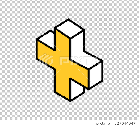Simple cross illustration isometric Simple cross illustration isometric 127044947
