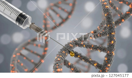 close up of glowing dna molecule 127045177