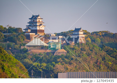 (長崎県)平戸公園から眺める平戸城 (長崎県)平戸公園から眺める平戸城 127045435
