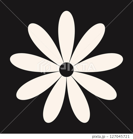 Elegant botanical symbol featuring abstract petal forms and clean edges. A minimal floral design suitable for spring and eco-inspired themes. Elegant botanical symbol featuring abstract petal forms and clean edges. A minimal floral design suitable for spring and eco-inspired themes. 127045721