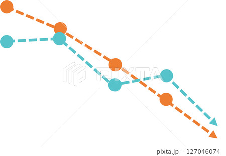 折れ線グラフのグラフィック素材イラスト 折れ線グラフのグラフィック素材イラスト 127046074
