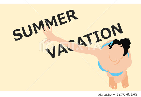 夏を楽しむ水着を着た女性のイラスト 夏を楽しむ水着を着た女性のイラスト 127046149